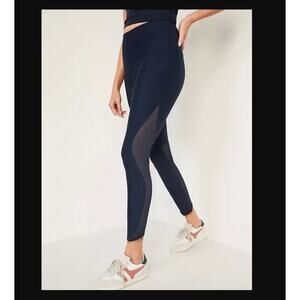 Old Navy High-Waisted Mesh 7/8 Compression Leggings – Navy – XL Tall
